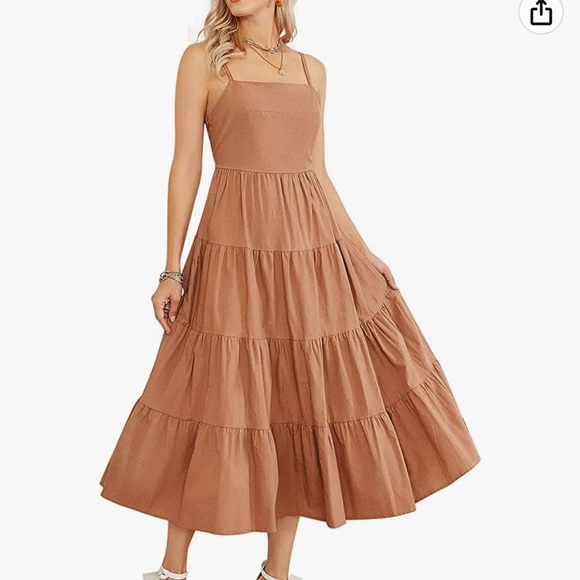 Amazon Dresses & Skirts - Boho Spagetti Cowl Neck Drawstring Dress